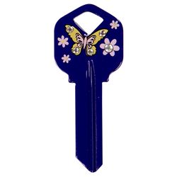 HILLMAN DIVA Butterfly House/Office Universal Key Blank Single Purple