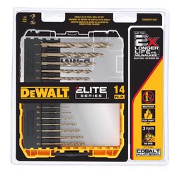 DeWalt ELITE SERIES Assorted Cobalt Drill Bit Set Round Shank 14 pc