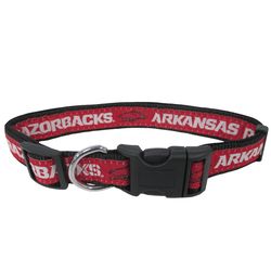 Pets First Team Colors Arkansas Razorbacks Nylon Dog Collar Medium