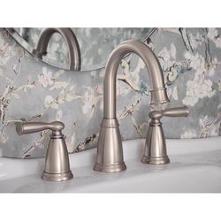 Moen Banbury Brushed Nickel Traditional Two-Handle Bathroom Sink Faucet 8-16 in.
