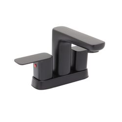 Huntington Brass Sevaun Matte Black Contemporary Centerset Bathroom Sink Faucet 4 in.