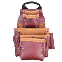 CLC Signature Elite 9 pocket Leather Tool and Nail Bag Brown