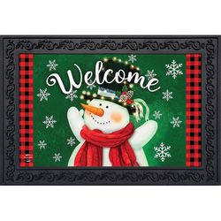 Briarwood Lane 30 in. W X 18 in. L Multi-Color Snowman In Lights Polyester Door Mat