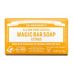 Dr. Bronner's Organic Orange Citrus Scent Pure-Castile Bar Soap 5 oz