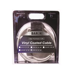 Baron 3/16-1/4 in. D X 50 ft. L Vinyl Coated Galvanized Steel Aircraft Cable