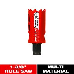 Diablo Snap-Lock Plus 1-3/8 in. Carbide Tipped 2-3/8 in. L X 3/8 in. D Hole Saw