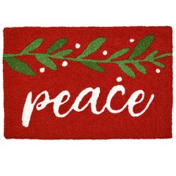 Jellybean 20 W X 30 in. L Multi-color Peace Polyester Accent Rug