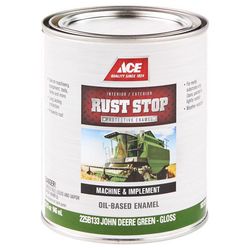 Ace Rust Stop Indoor and Outdoor Gloss John Deere Green Oil-Based Rust Prevention Paint 1 qt