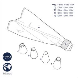 Nordic Ware Decorating Set Silver/White 6 pc