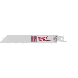 Milwaukee SAWZALL 6 in. Bi-Metal Thin Kerf Reciprocating Saw Blade 8/12 TPI 5 pk