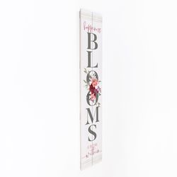P Graham Dunn Multicolored Wood 36 in. H X 7 in. L X 0.75 in. W Happiness Blooms from within Porch S
