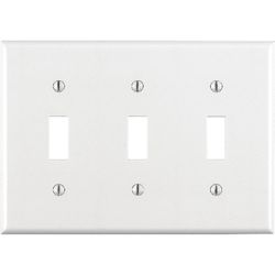 Leviton White 3 gang Thermoset Plastic Toggle Wall Plate 1 pk