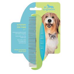 UGroom Blue/Green Dog Routing Pin Comb 1 pk