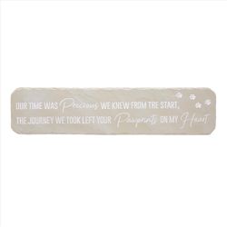 Pavilion Stones with Stories Cream/Gray Cement/Stone 3.75 in. H X 16 in. L X 0.75 in. W Pawprint Ste