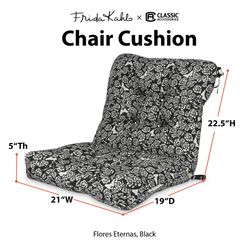 Classic Accessories Frida Kahlo Flores Eternas Polyester Chair Cushion 22.5 in. H X 19 in. W X 21 in
