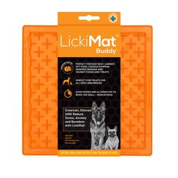 LickiMat Buddy Orange Rubber Slow Feeder For Dogs