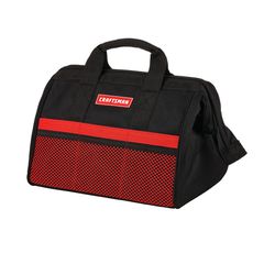 CRAFTSMAN 13 in. W X 9.75 in. H Wide Mouth Tool Bag 6 pocket Black/Red