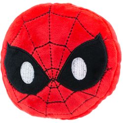 Buckle-Down Marvel Comics For Dog Multicolored Plush Spider Man Face Emoji Squeaky Dog Toy 1 pk
