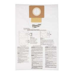 Milwaukee Wet/Dry Shop Vac Dust Collector Bags 6 gal 5 pc