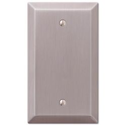 Amerelle Century Brushed Nickel 1 gang Stamped Steel Blank Wall Plate 1 pk