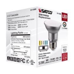 Satco PAR20 E26 (Medium) LED Bulb Tunable White/Color Changing 50 Watt Equivalence 1 pk