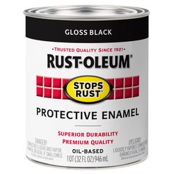 Rust-Oleum Stops Rust Indoor and Outdoor Gloss Black Rust Prevention Paint 1 qt