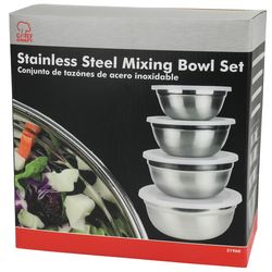 Chef Craft Stainless Steel Silver Mixing Bowl Set 4 pc