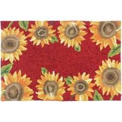Homefires 22 in. W X 34 in. L Multi-Color Sunflower Field Polypropylene Accent Rug