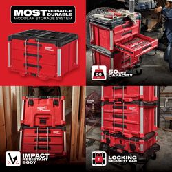 Milwaukee PACKOUT 3-Drawer Tool Box and Rolling Tool Box Kit