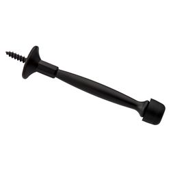 National Hardware Zinc Matte Black Rigid Door Stop Mounts to wall .97 in.