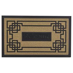 Superio Brand 18 in. W X 30 in. L Natural Greek Key Coir/Rubber Door Mat