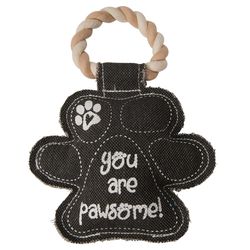Pavilion Pavilion's Pets For Dog Black/Gray Cotton Paw Squeak Dog Toy 9.5 1 pk
