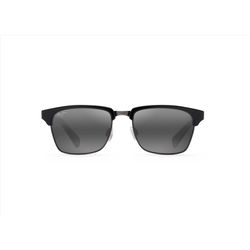 Maui Jim Kawika Sunglasses Unisex Black Gloss w/Antique Pewter Frame Neutral Gray Lens Polarized