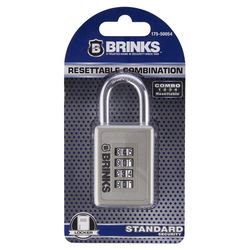 Brinks 2-1/8 in. H X 1-5/8 in. W X 3/4 in. L Die-Cast Zinc 4-Dial Combination Padlock