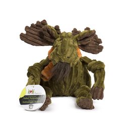 HuggleHounds Knottie For Dog Brown/Green Plush Milo Moose Dog Toy Small 1 pk