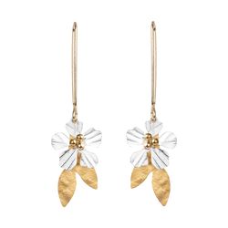Matr Boomie Women's Sayuri Petal Dangle  Gold/Silver Earrings