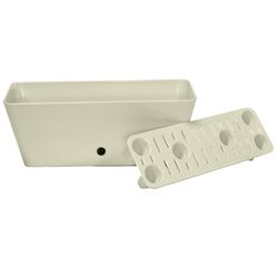 Bamboo-Blooms Waterwell Self Watering 6.5 in. H X 16.5 in. W X 6.75 in. D Wood-Resin Contemporary Re