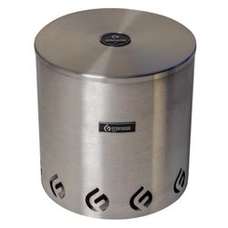 ECOFUEGO 10.63 in. W Stainless Steel Modern Round Wax Fire Pit