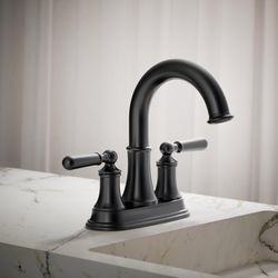 Kohler Facile Matte Black Traditional Centerset Bathroom Sink Faucet 4 in.