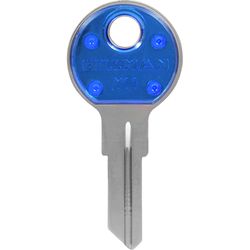 HILLMAN ColorPlus Traditional Key House/Office Key Blank Single Blue/Silver