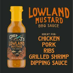 Chef J Lowland Mustard BBQ Sauce 12 oz