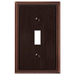 Amerelle Metro Aged Bronze 1 gang Die-Cast Metal Toggle Wall Plate 1 pk