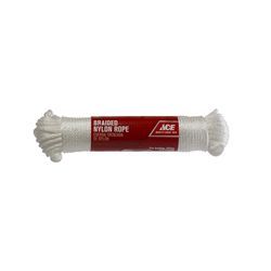 Ace 3/16 in. D X 100 ft. L White Solid Braided Nylon Rope