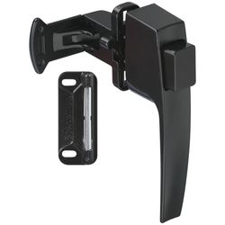 National Hardware Matte Black Zinc Push Button Latch 1 pk