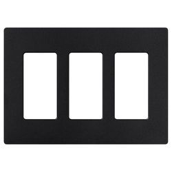 Lutron Claro Satin Black 3 gang Plastic Decorator Wall Plate 1 pk