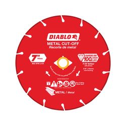 Diablo 7 in. D X 7/8 in. X 0.065 in. thick Diamond Metal Cut-Off Wheel