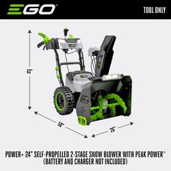 EGO Power+ Peak Power SNT2410 24 in. Two stage 56 V Battery Snow Blower Tool Only W/ 2-IN-1 CHUTE ADJUSTMENT