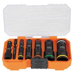 Klein Tools KNECT 1/4 and 3/8 in. drive SAE Impact Socket Set 8 pc
