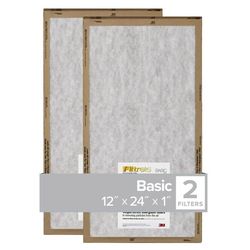 Filtrete 12 in. W X 24 in. H X 1 in. Polypropylene 2 MERV Flat Panel Filter 2 pk