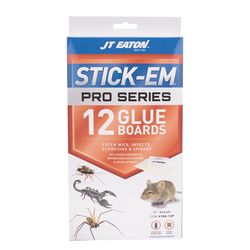 JT Eaton Stick-Em Pro Series Small Glue Board Trap For Insects/Mice/Spiders 12 pk